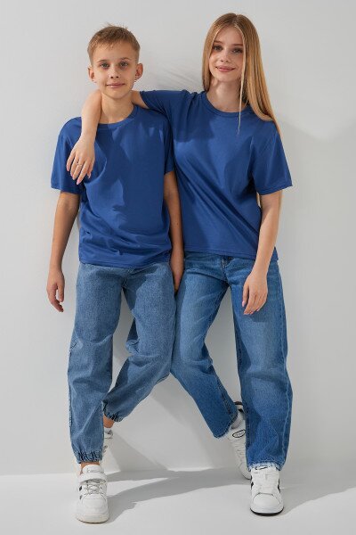 Купити Футболка однотонна унісекс ALG 3254062 146 см Синій Артикул: 2000991017702 Фото №1