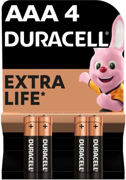 Купити Батарейки DURACELL Basic 77164 AAA алкаліновi 1.5V LR03 4 шт на блістері Артикул: 5000394077164 Фото №1