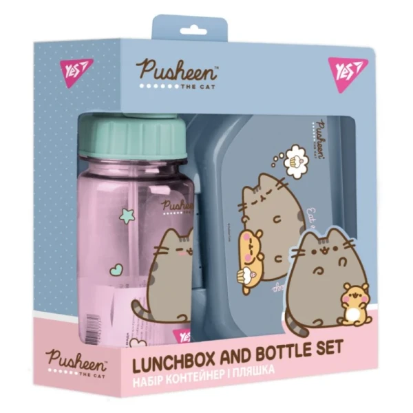 Купить Набор подарочный ланчбокс+бутылка "Pusheen" YES 450145 Разноцветный Артикул: 5056574456434 Фото №1