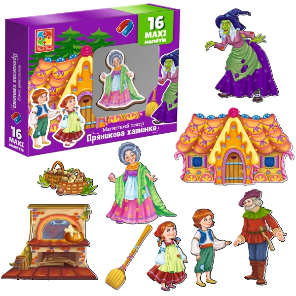 Гра настільна &quot;Магнітний театр. Пряникова хатинка&quot; Vladi Toys VT3206-54 (4820234763795)  Фото №1
