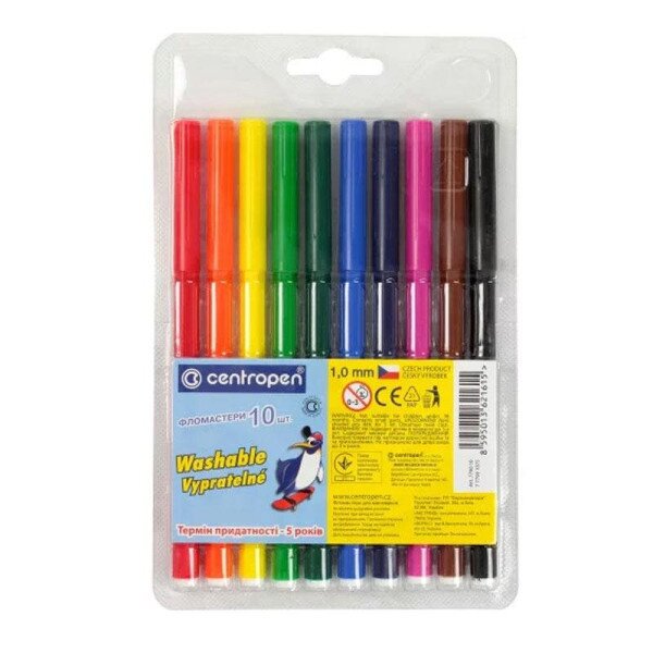 Купить Фломастеры "Centropen" 10 цветов 7790/10 Разноцветный (8595013621615)(SC) Артикул: 8595013621615 Фото №1