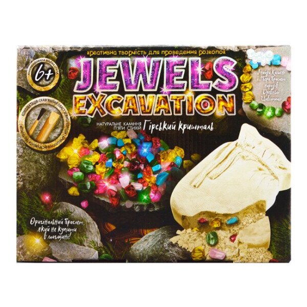 Купити Набір для проведення розкопок "JEWELS EXCAVATION" камні JEX-01-02 Різнокольоровий Артикул: 4820186076219 Фото №1