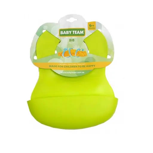 Купить Слюнявчик детский BABY TEAM 6500 Салатовый Артикул: 4824428065009 Фото №2