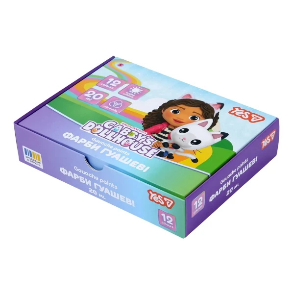 Купить Краски Гуашь Gabby Dollhouse YES 230442 12 цветов Разноцветный Артикул: 4823125206678 Фото №1