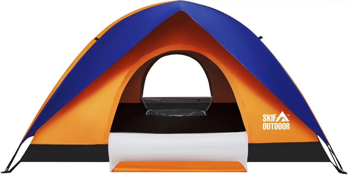 Купить Палатка трехместная туристическая Skif Outdoor Adventure II 389.00.88 200х200 см Оранжево-голубой Артикул: 4820242924003 Фото №3