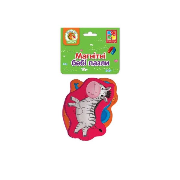 Купити Бебі пазли магнітні "Слоник та зебрик" Vladi Toys VT3208-12 (4820195058855) Артикул: 4820195058855 Фото №1