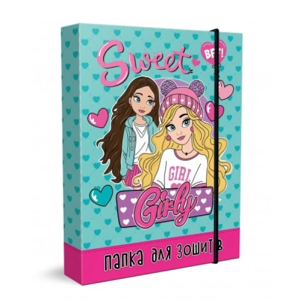 Купити Папка для зошитів на гумці "Sweet girly" Рюкзачок ПЗ-1 Різнокольоровий Артикул: 2000999629587 Фото №1