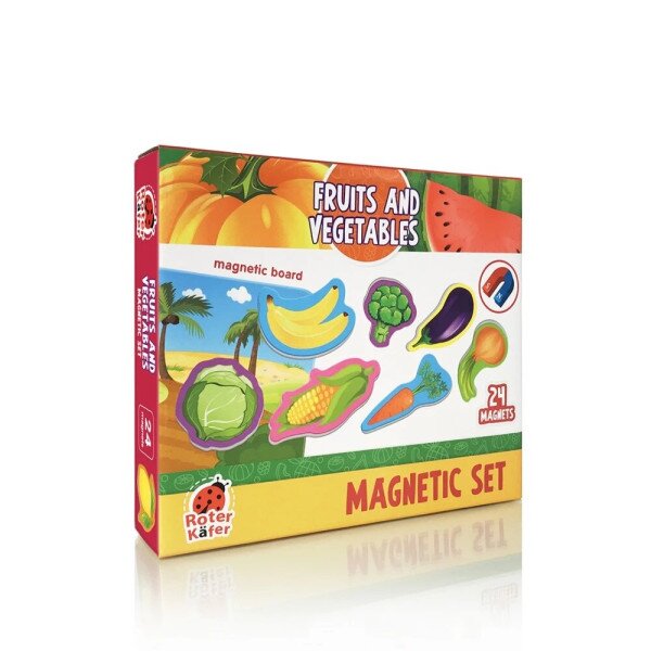 Купити Набір магнітів з дошкою "Vegetables and fruits" Vladi Toys RK2090-06 Артикул: 5903858960388 Фото №1