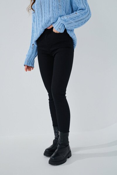 Купить Джинсы Slim Fit женские On me 2856 baza 32 Черный (2000989492214D) Артикул: 2000989492214 Фото №1