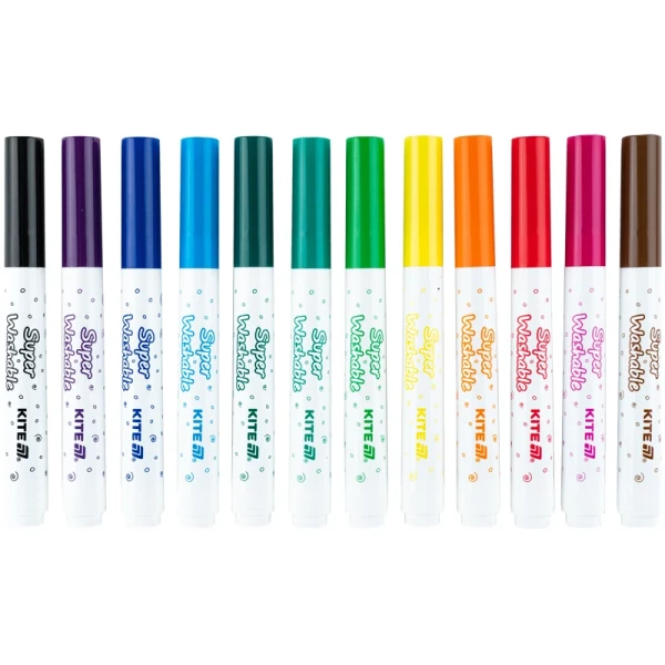 Купить Фломастеры Kite Creative Superwashable Jumbo K-1155 12 цветов Артикул: 4063276225788 Фото №2
