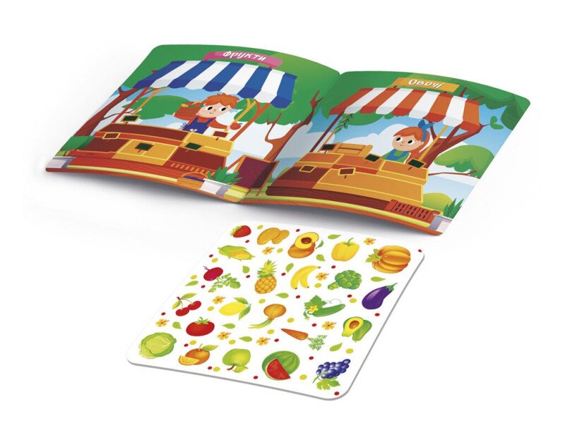 Купити Набір для творчості Vladi Toys з наліпками. "Овочі та Фрукти" VT4206-50 Різнокольоровий Артикул: 4820234766888 Фото №2