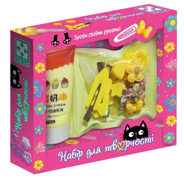 Купити Набір для творчості Vladi Toys "Клей з кабашонами. Заколки жовті" VT4600-02 Різнокольоровий Артикул: 4820234767731 Фото №1