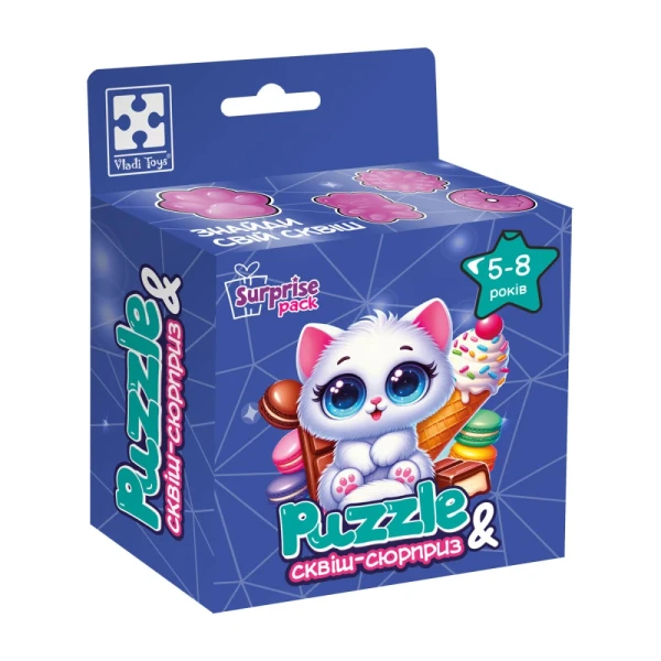 Купить Игра развивающая пазлы с сюрпризом "Белый котенок" VT8030-03 Vladi Toys VT8030-03 Разноцветный Артикул: 4820234767199 Фото №1