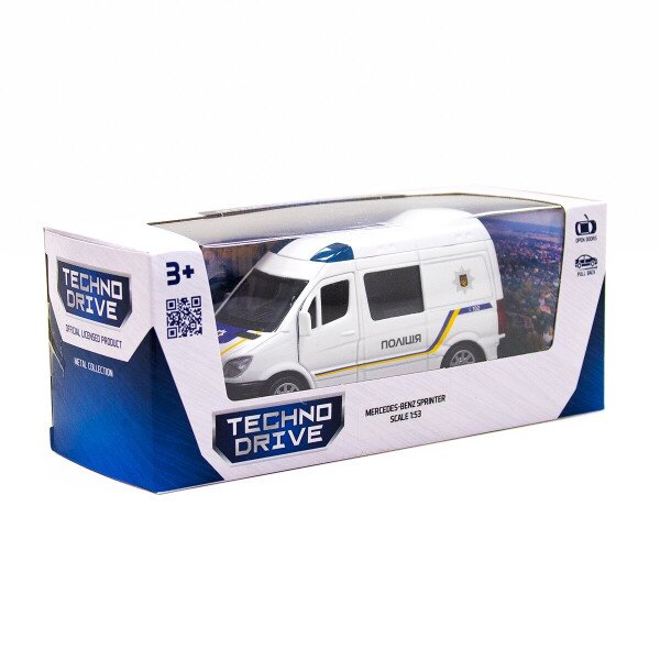 Купить Автомодель Mercedes-Benz Sprinter Полиция TechnoDrive 250294 Белый (6900007324113) Артикул: 6900007324113 Фото №3