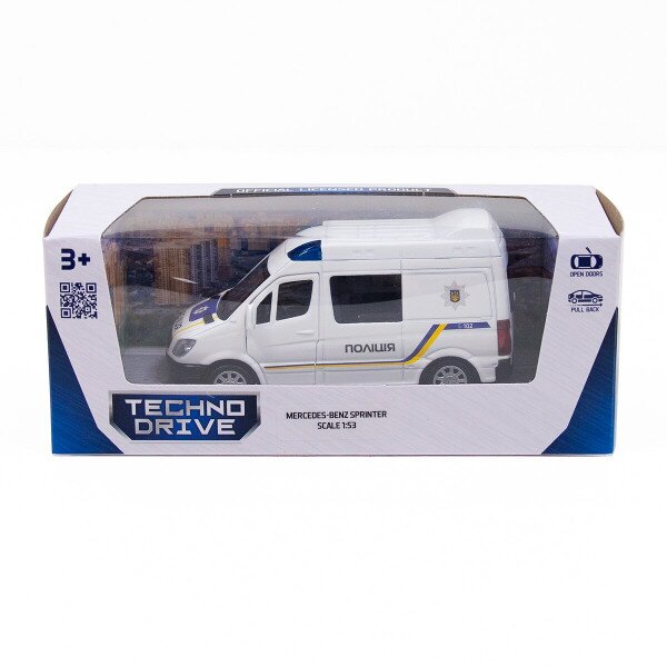Купить Автомодель Mercedes-Benz Sprinter Полиция TechnoDrive 250294 Белый (6900007324113) Артикул: 6900007324113 Фото №2