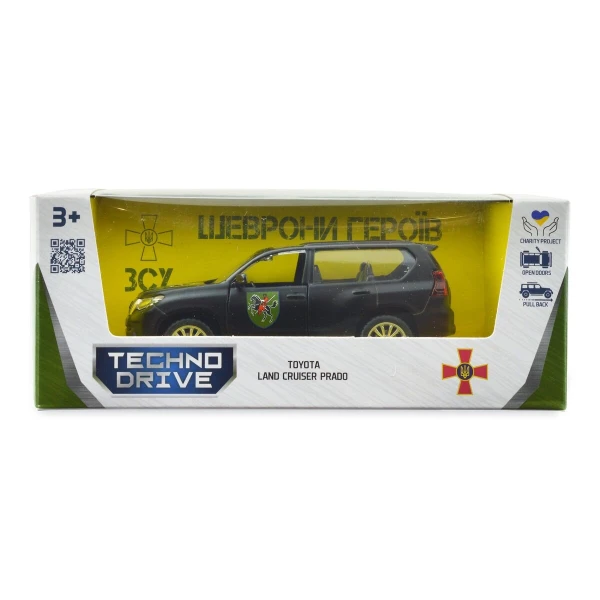 Автомодель &quot;Шеврони Героїв&quot; Toyota Land Cruiser Prado &quot;110 ОМБр&quot; TechnoDrive 250359M Чорний (6900007377201)  Фото №4