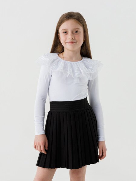 Купити Блуза для дівчинки Perix 5013 140 см Білий (2000990479839D)(SC) Артикул: 2000990479839 Фото №1