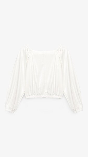 Купить Блуза однотонная женская On me 2516 XS Молочный Артикул: 2000999282690 Фото №11