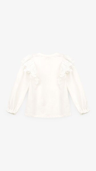 Купити Блуза трикотажна для дівчинки Aura Style 860 122 см Молочний Артикул: 2000999197642 Фото №9