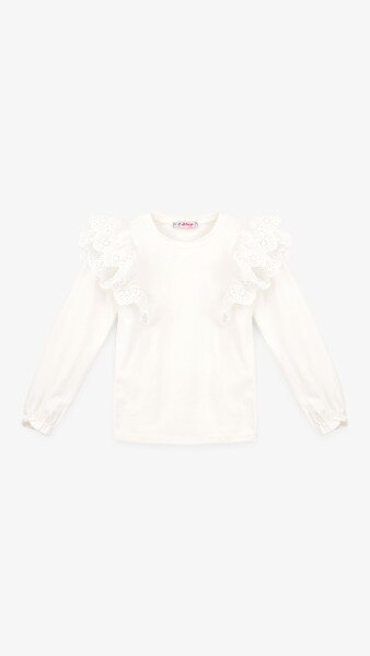 Купити Блуза трикотажна для дівчинки Aura Style 860 122 см Молочний Артикул: 2000999197642 Фото №6