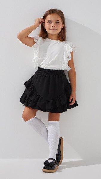 Купити Блуза трикотажна для дівчинки Aura Style 861 116 см Молочний Артикул: 2000999197895 Фото №2