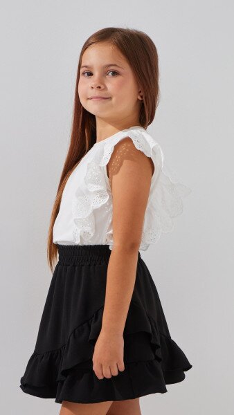 Купити Блуза трикотажна для дівчинки Aura Style 861 116 см Молочний Артикул: 2000999197895 Фото №3