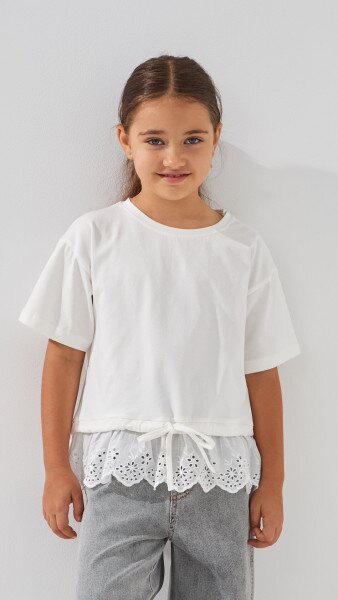Купити Блуза трикотажна для дівчинки Aura Style 862 116 см Молочний Артикул: 2000999197994 Фото №1