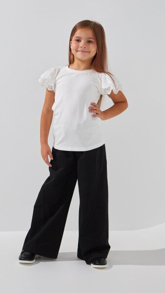 Купити Блуза трикотажна для дівчинки Aura Style 863 116 см Молочний Артикул: 2000999197840 Фото №2