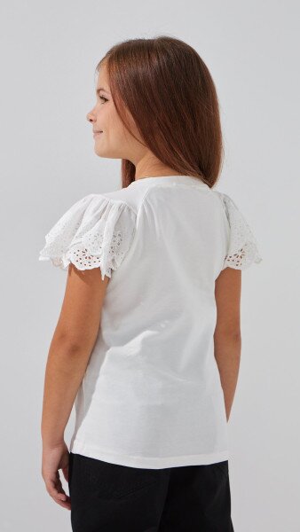 Купити Блуза трикотажна для дівчинки Aura Style 863 116 см Молочний Артикул: 2000999197840 Фото №5