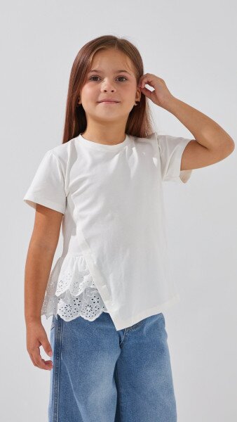 Купить Блуза трикотажная для девочки Aura Style 864 116 см Молочный Артикул: 2000999197796 Фото №1