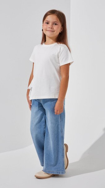 Купить Блуза трикотажная для девочки Aura Style 864 116 см Молочный Артикул: 2000999197796 Фото №2
