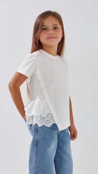 Купить Блуза трикотажная для девочки Aura Style 864 116 см Молочный Артикул: 2000999197796 Фото №3