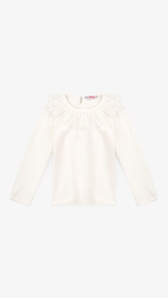 Купити Блуза трикотажна для дівчинки Aura Style 866 128 см Молочний Артикул: 2000999197604 Фото №6