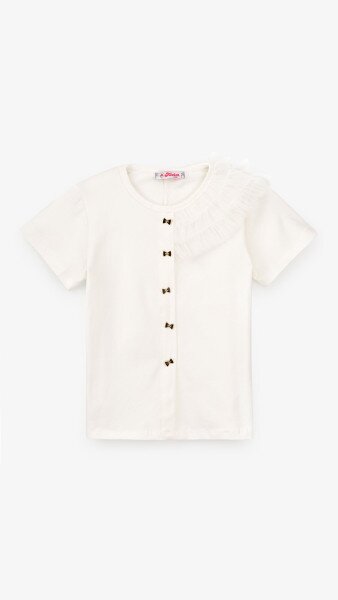 Купить Блуза трикотажная для девочки Aura Style 867 116 см Молочный Артикул: 2000999197949 Фото №6