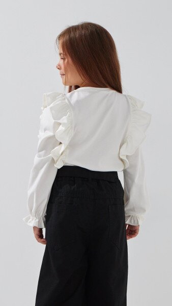 Купити Блуза трикотажна для дівчинки Aura Style 868 116 см Молочний Артикул: 2000999197550 Фото №5