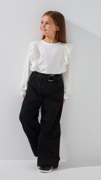 Купити Блуза трикотажна для дівчинки Aura Style 868 116 см Молочний Артикул: 2000999197550 Фото №2