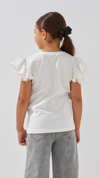 Купити Блуза трикотажна для дівчинки Aura Style 869 110 см Молочний Артикул: 2000999197697 Фото №5