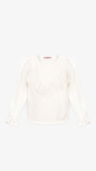 Купити Блуза трикотажна для дівчинки Aura Style 870 110 см Молочний Артикул: 2000999197741 Фото №7