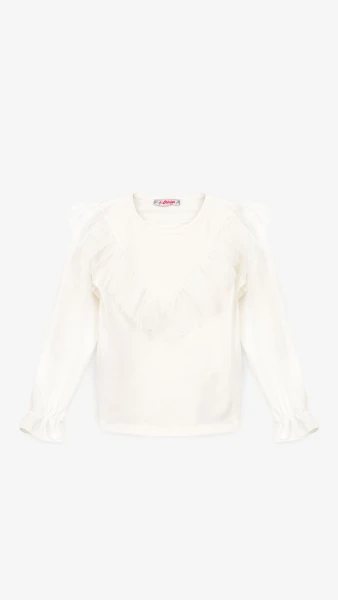Купить Блуза трикотажная для девочки Aura Style 870 110 см Молочный Артикул: 2000999197741 Фото №7
