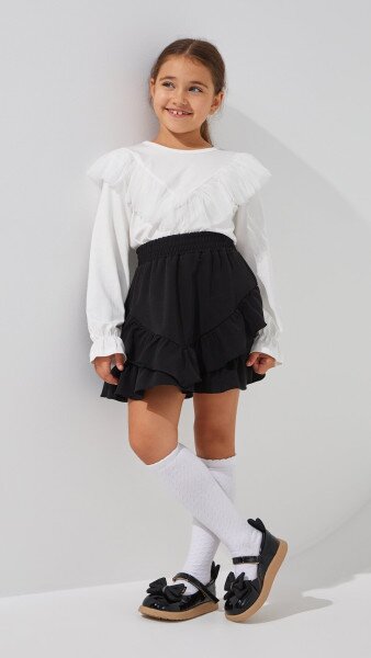 Купити Блуза трикотажна для дівчинки Aura Style 870 110 см Молочний Артикул: 2000999197741 Фото №2