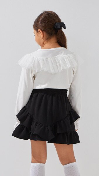 Купити Блуза трикотажна для дівчинки Aura Style 870 110 см Молочний Артикул: 2000999197741 Фото №5