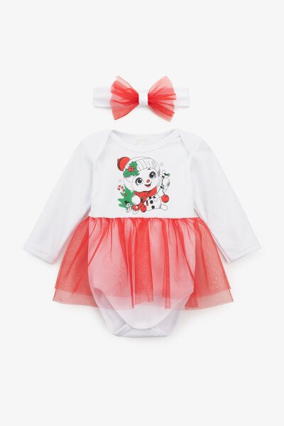 Купить Боди-платье для девочки Baby Life НР1 80 см Бело-красный (NY) Артикул: 2000990870049 Фото №1