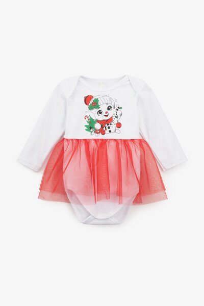 Купить Боди-платье для девочки Baby Life НР1 80 см Бело-красный (NY) Артикул: 2000990870049 Фото №2
