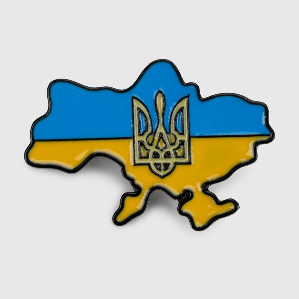 Купить Брошь Карта Украины и Герб Разноцветный (2000990296382A) Артикул: 2000990296382 Фото №1
