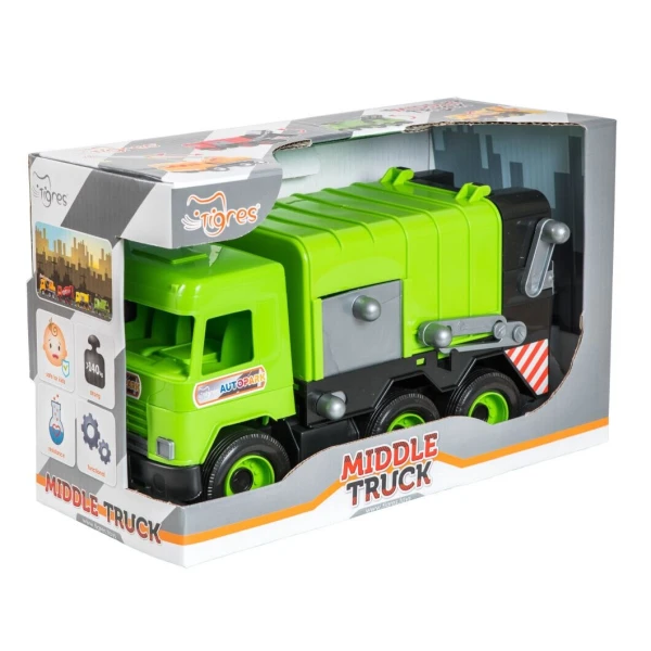 Авто-сміттєвоз Tigres &quot;Middle truck&quot; 39484 Зелений  Фото №0