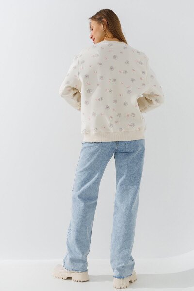 Купить Свитшот с узором женский On me Onme-29 2XL Молочный Артикул: 2000990783653 Фото №5