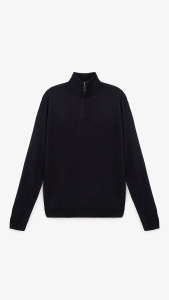 Купить Джемпер однотонный мужской GENUA G01205-0001 XL Темно-синий Артикул: 2000999472237 Фото №7