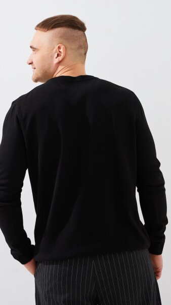 Купить Джемпер однотонный мужской GENUA G01205-0002 S Черный Артикул: 2000999509506 Фото №4