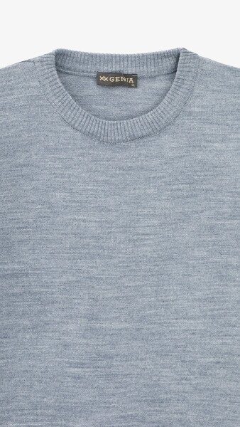 Купить Джемпер однотонный мужской GENUA G01205-0002 XL Джинсовый Артикул: 2000999471377 Фото №8