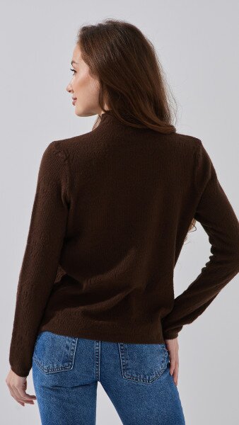 Купить Джемпер однотонный женский 610 One Size Коричневый Артикул: 2000991038578 Фото №4